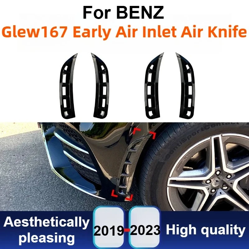 For Mercedes GLE W167 2019-2023 AMG Style Front Bumper Air Intake Canards Wind Splitter Trim Cover Exterior Modification Kit