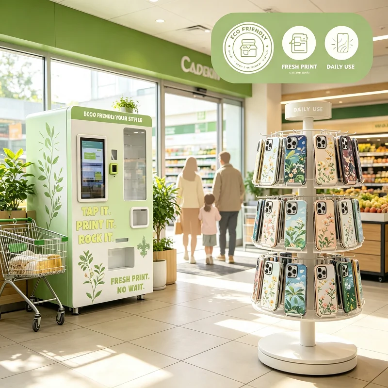 Smart DIY Phone Case Printer Touch Screen Vending Station Rapid Prototyping for Supermarket Entrance