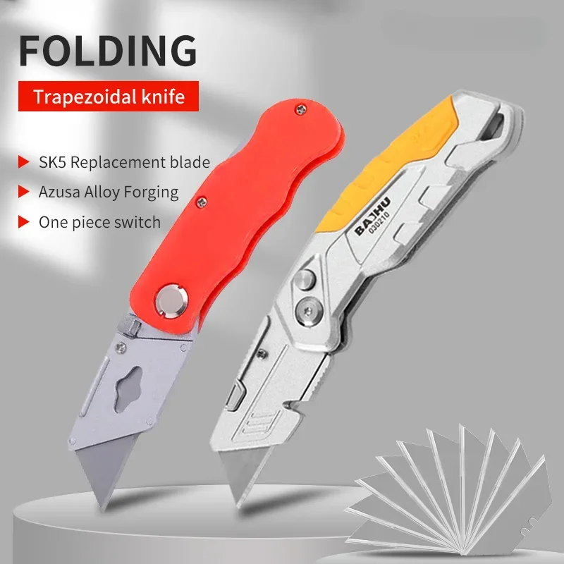 Utility Knife Quick Change Blades SK5 Blades Cutting Tool Cutter for Cartons Cardboard Box Heavy Duty Box Cutter Folding