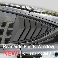 Para Tesla Model 3/3 + Highland ventana ciega lateral trasera alerón de ventana triangular cubierta de persiana accesorios de coche 2021-2024