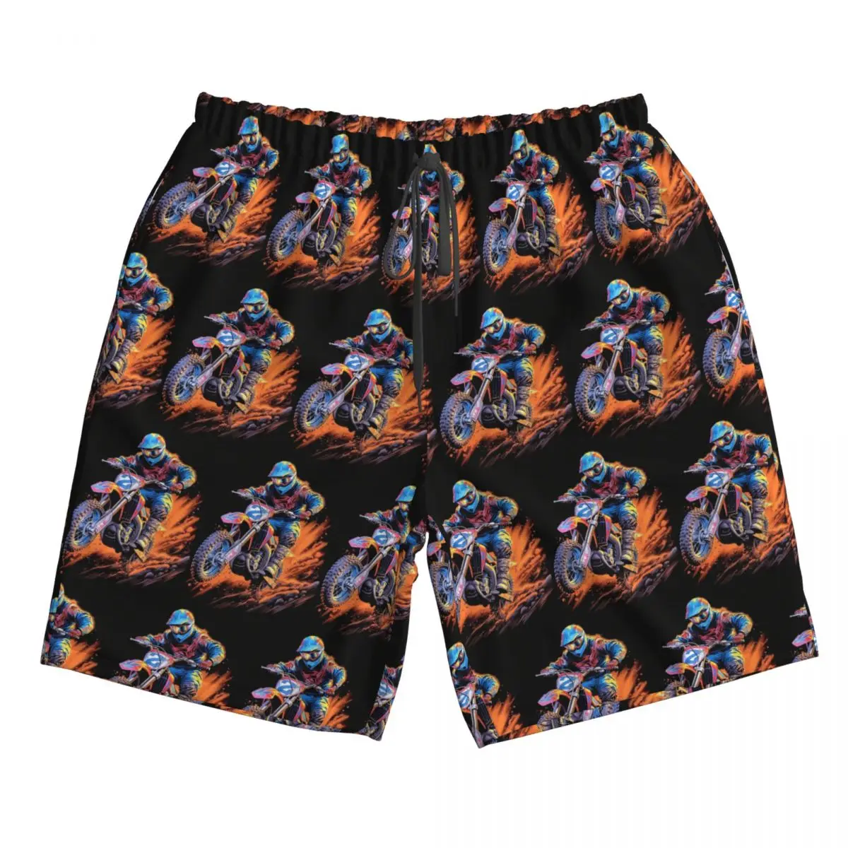 

Motocross Dirt Bike In Action Trunks Beach Board Shorts Casual Quick Dry Swim Summer Men Pants