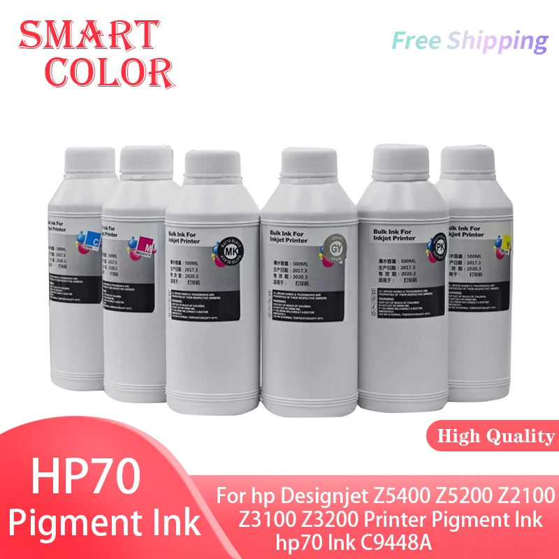 1000ML Pigment Ink for HP 70 for HP Designjet Z5400 Z5200 Z2100 Z3100 Z3200 Printer Pigment Ink hp70 Ink C9448A