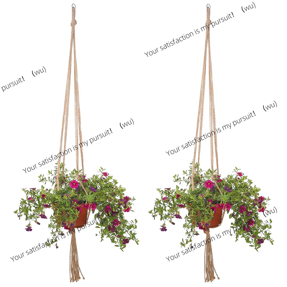 1PC Creative Woven Garden Flowerpot Net Cotton Hemp Rope Hand-Woven Simple Indoor And Outdoor Hanging Wall
