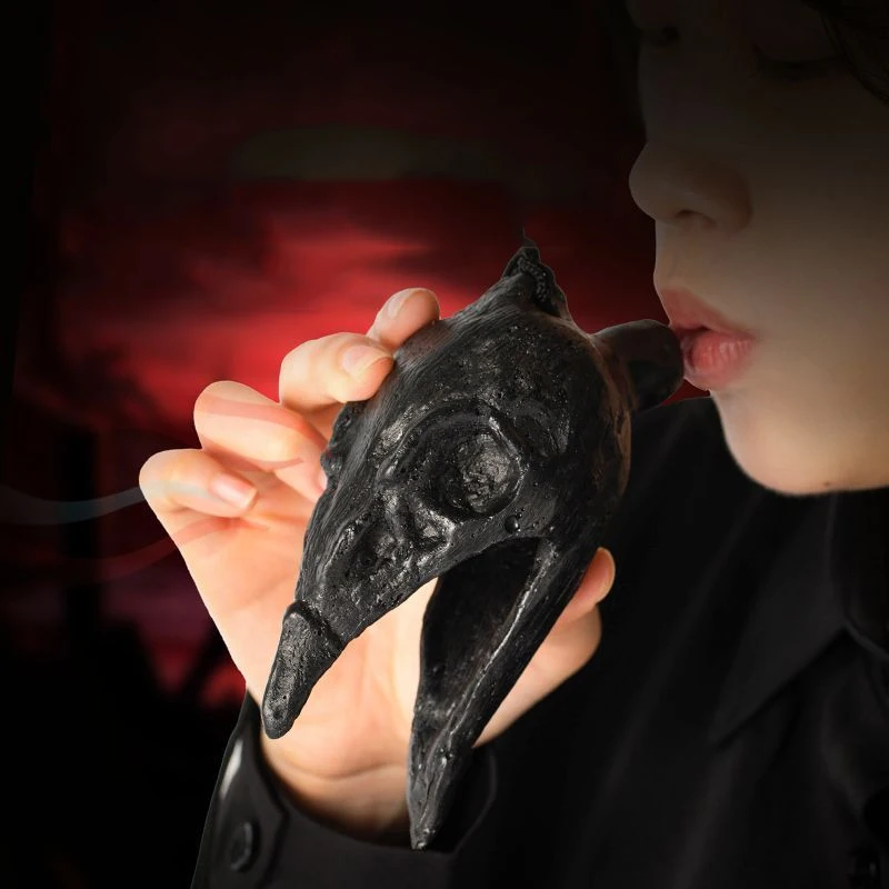 Handmade Evil Aztec 4-hole Terrifying Eerie Crow Whistle Demon Playing Instrument, Outdoor Tool