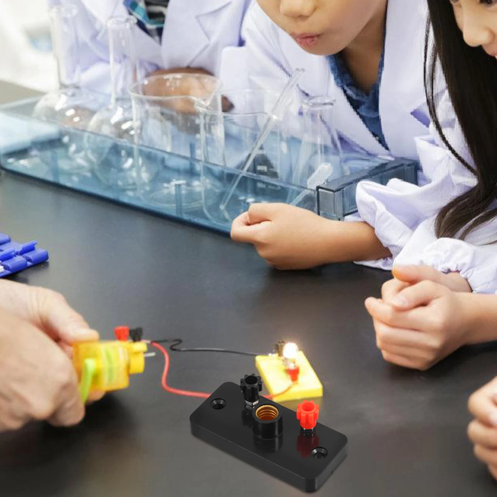 

6pcs Physics Screw Lamp Holder Experimental Light Fitting Parts Socket Spiral Plastic Copper Kids Circuit Kit Learning
