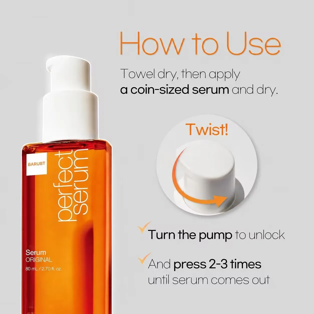 Original Perfect Serum Hair Oil for Frizzy & Dry Hair Instantly Shiny, Silky, And Revitalized Korean Hair Care Lightweight 80ml