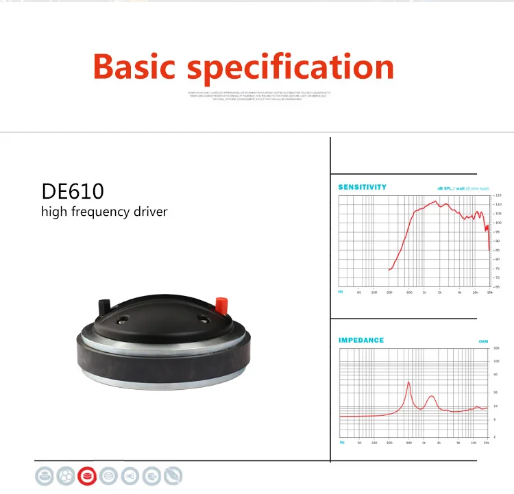 DE610 2.5 Inch High Frequency Ferrite Magnets Speaker Driver Horn Tweeter