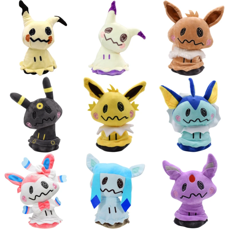 Pokemon Plush Toys Cute Shiny Mimikyu Cosplay Umbreon Jolteon Vaporeon Sylveon Eevee Espeon Glaceon Peluche Dolls Birthday Gifts