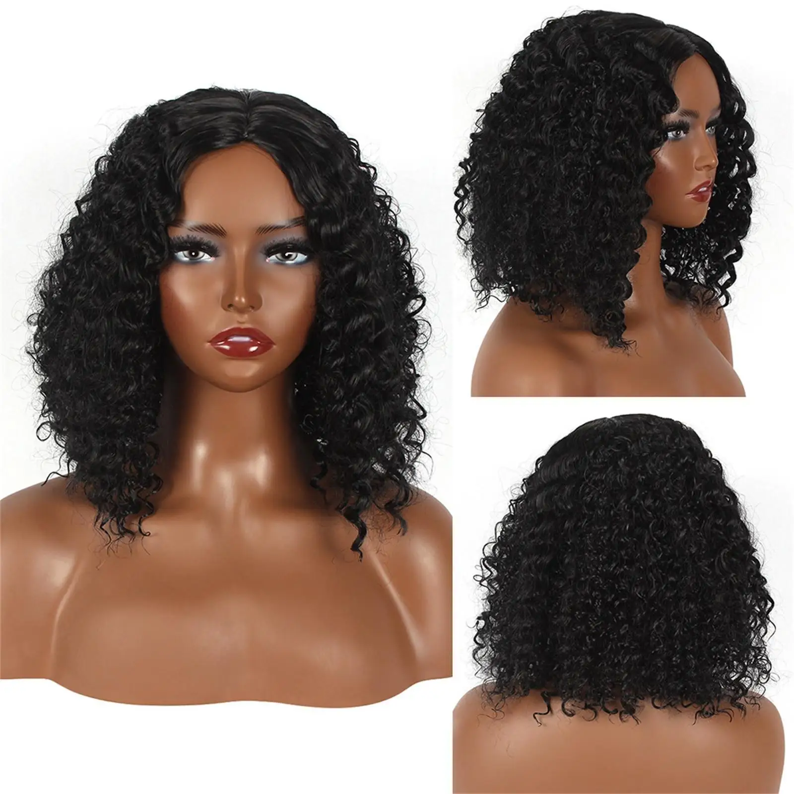 Front Curly Wig Curly Wig 11.81inch Lady Comfortable Curly Hairpieces Long Curly Hair for Dating Weddings Work Concerts