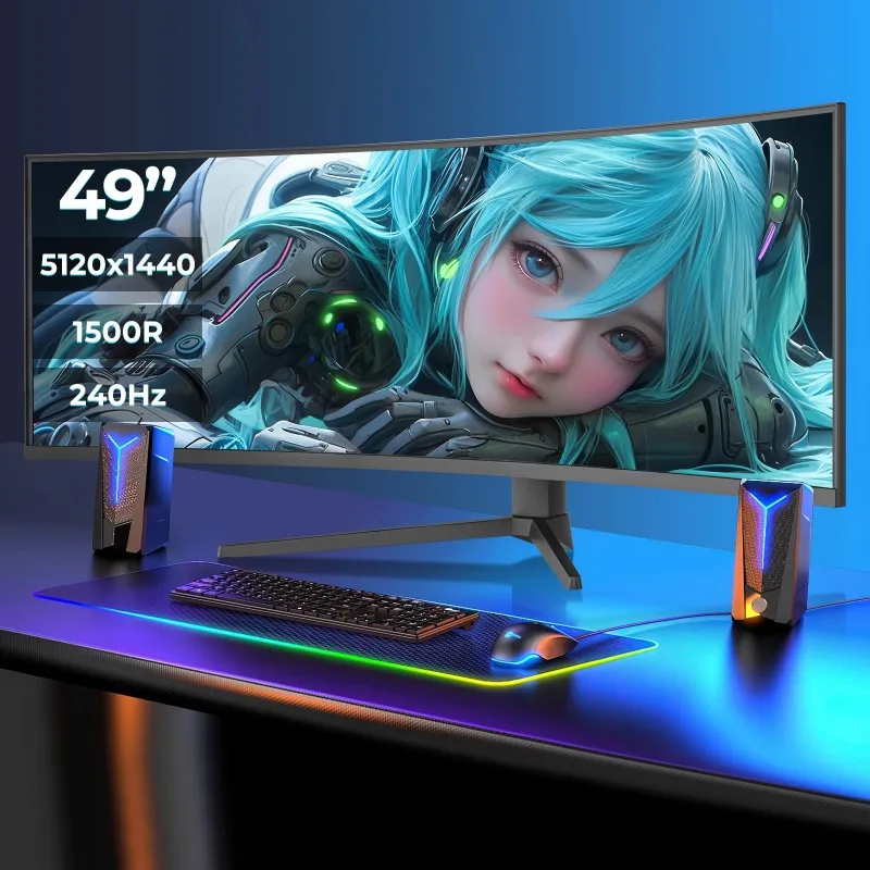 5K 1500R curved monitor 49 inches 32:9 ultra-wide screen computer screen 120hz/165hz/240hz VA panel LCD game monitor