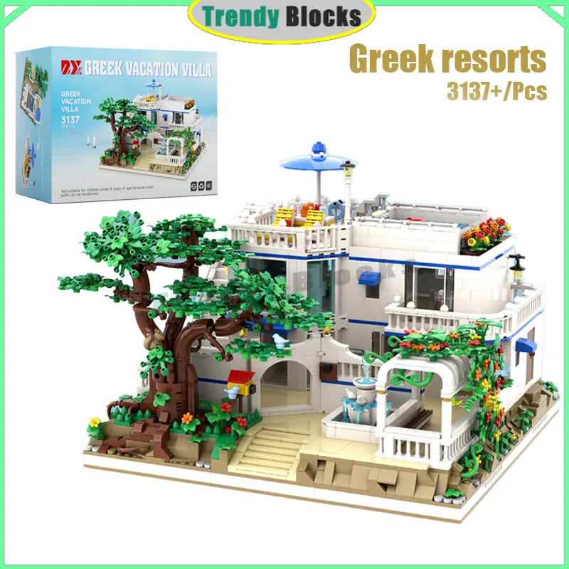 

3137 блоки вида на улицу, город, роскошная эксклюзивная вилла, строительные блоки, детали внутренней структуры, креативные украшения, игрушки, подарки