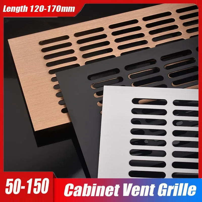 Heavy Aluminum Gas Meter Vent Grille, Custom Size Rectangle Ventilation Panel for Built-in Cabinet Heat Dissipation Gold CoIor