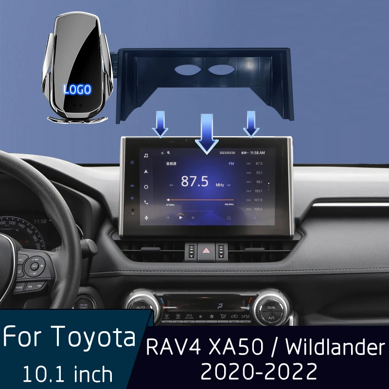 Car Holder Mobile Phone Wireless Charger For Toyota RAV4 XA50 Wildlander 2020-2022 Screen 10.1 Inch Mobile Phone Stand Base