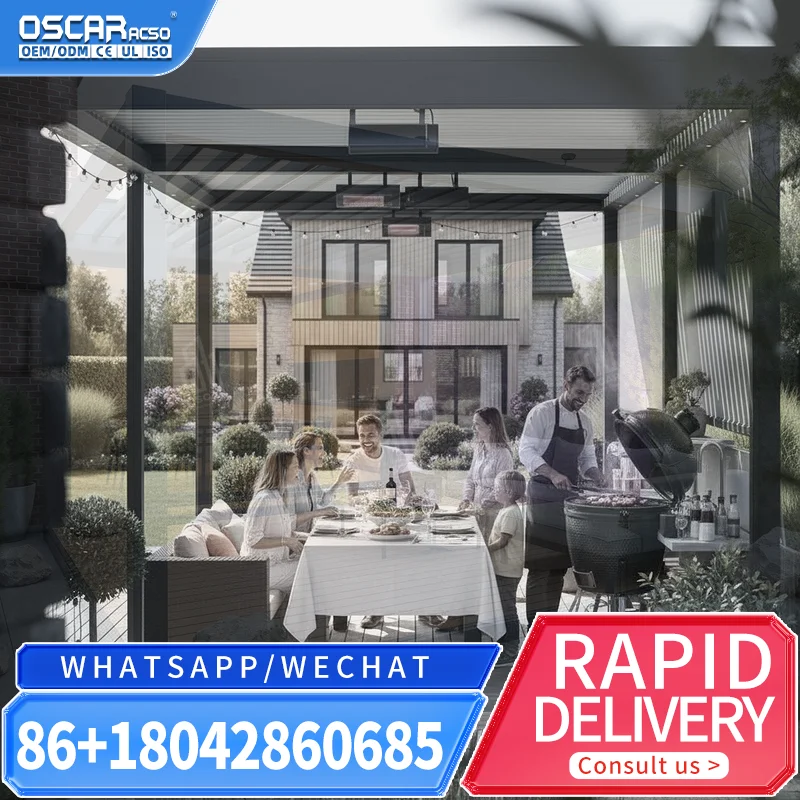 3x3 3x4 4x6m Customized Adjustable Aluminum Louvered Roof Waterproof Garden Gazebo Motorized Pergola for Backyard Patio Poolside