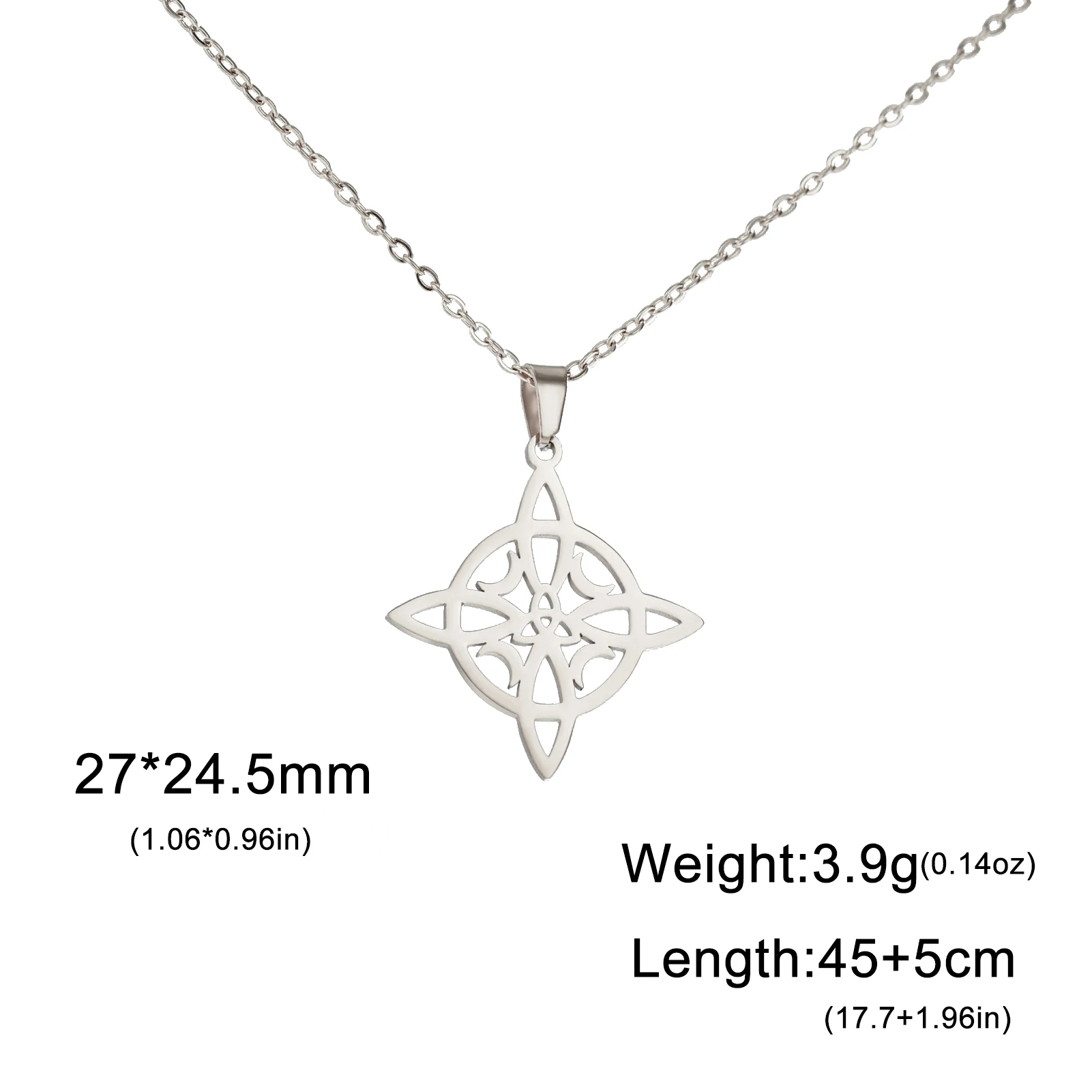 Sipuris Celtic Knot Necklace For Women Men Stainless Steel Hot Fashion Crescent Moon Amulet Pendant Jewelry Wedding Gifts