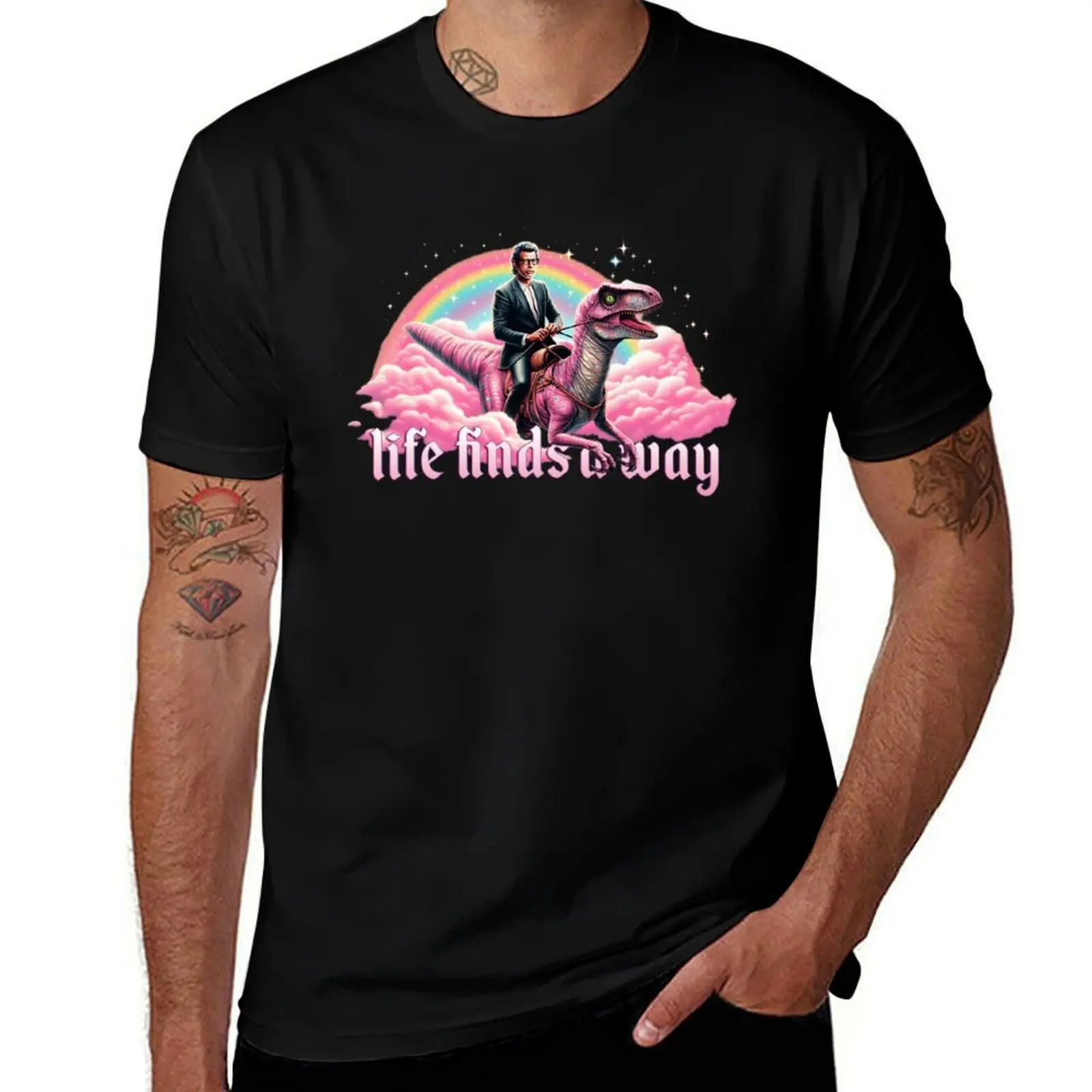 Life Finds a Way Rainbow Ian Malcolm T-Shirt Big and Tall Loose Fit T-Shirt