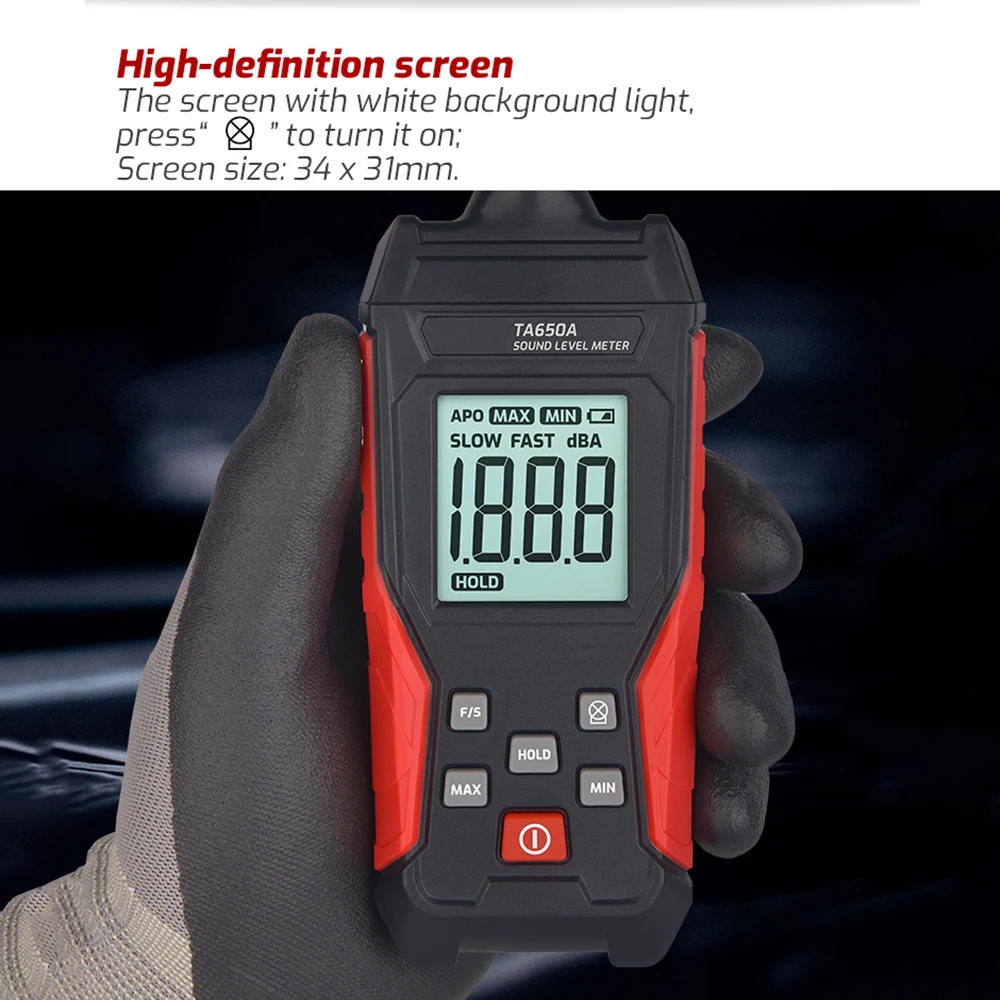 Imagem -04 - Handheld Digital Sound Level Meter Noise Meter Decibel Detector Audio Noise Tester Tester Medição Instrumento Ta650a 30130db