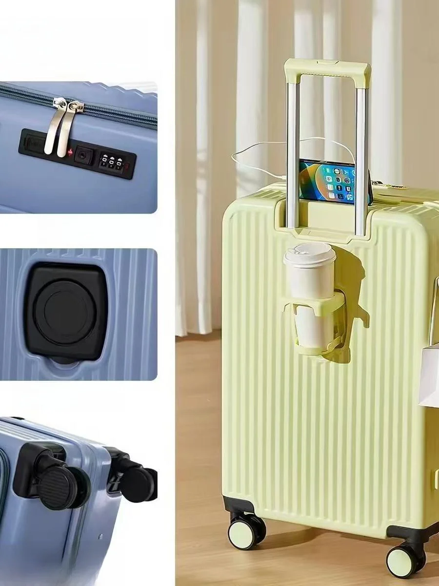 high-capacity-long-endurance-multi-functional-luggage-with-zipper-water-cup-male-model-universal-wheel-pulling-zip-password-b