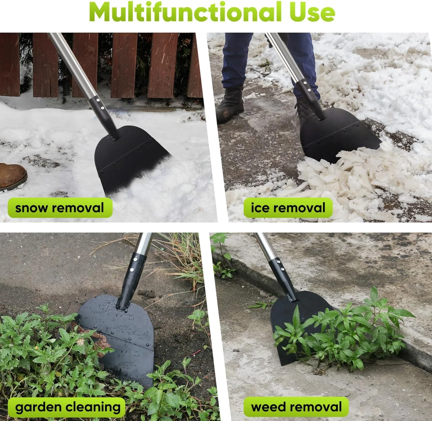 1PC Flat Shovel Snow Shovel Ice Scraper Floor Scraper Outdoor Garden Cleaning Shovel Ice Shovel for Driveway Weeds Removal Tools