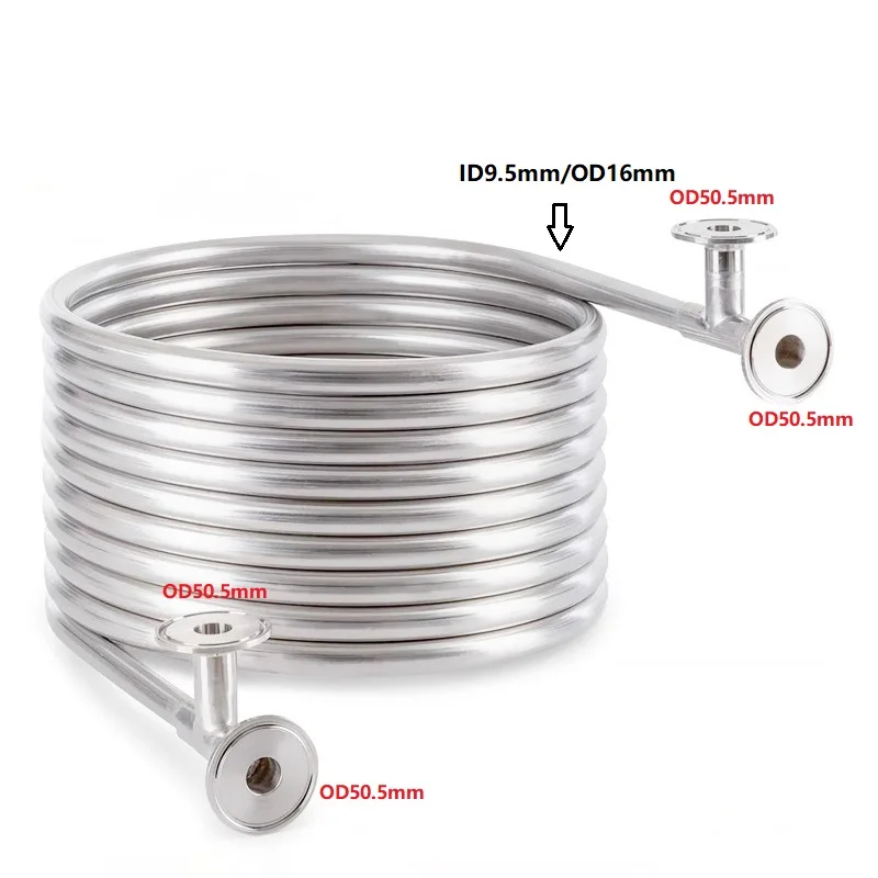 Imagem -05 - Countercurrent Cooling Coil Destilação Condensador para Homebrew Cerveja Destilação Refluxo Ss304 f 16 mm 505 mm