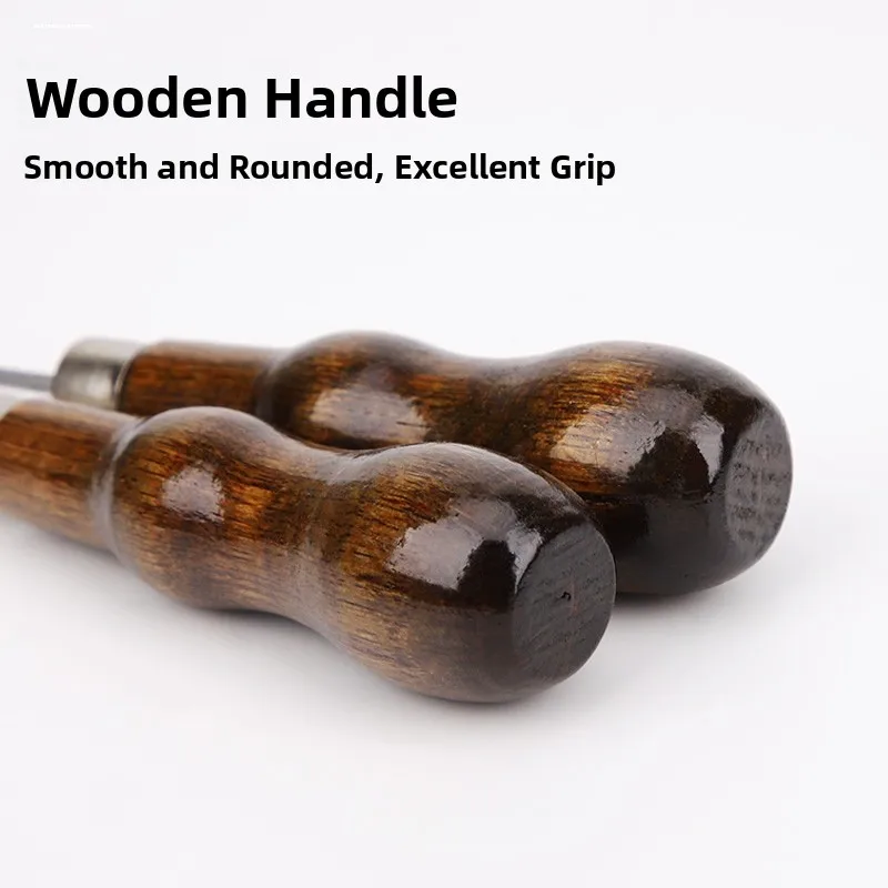 Handmade Old Style Stainless Steel Needle Taper Long Sharp Thousand Leaf Drill Wood Handle Jewelry Making Accessory image 4