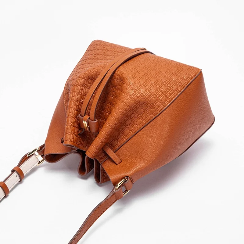 CH Versatile Daily Fashion Pure Color Women's Bag Drawstring Closure Shoulder Bag Crossbody Bag Bolsos Mujer