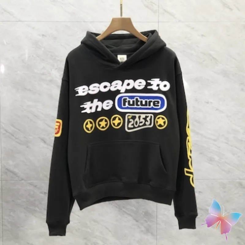 24ss New Escape To The Future Star Foam Print Broken Planet Hoodie Set Hiphop Street Loose Men Women Tracksuit Fleece BP Hoodys