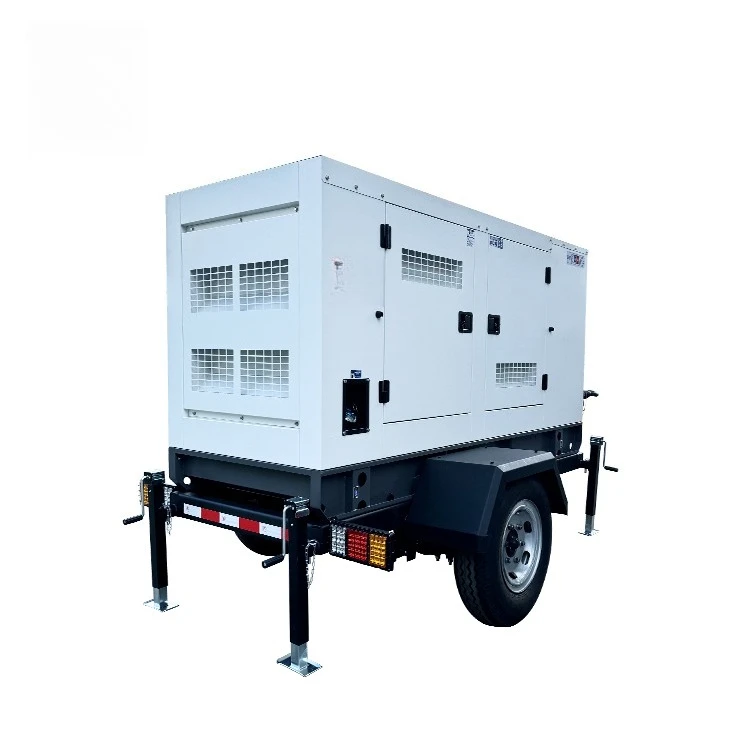 Powered by  Ricardo Engine 15kw 30kw 50kw Doual Axis diesel Generator Set for Outdoors Rainproof Trailer Silent Mobile