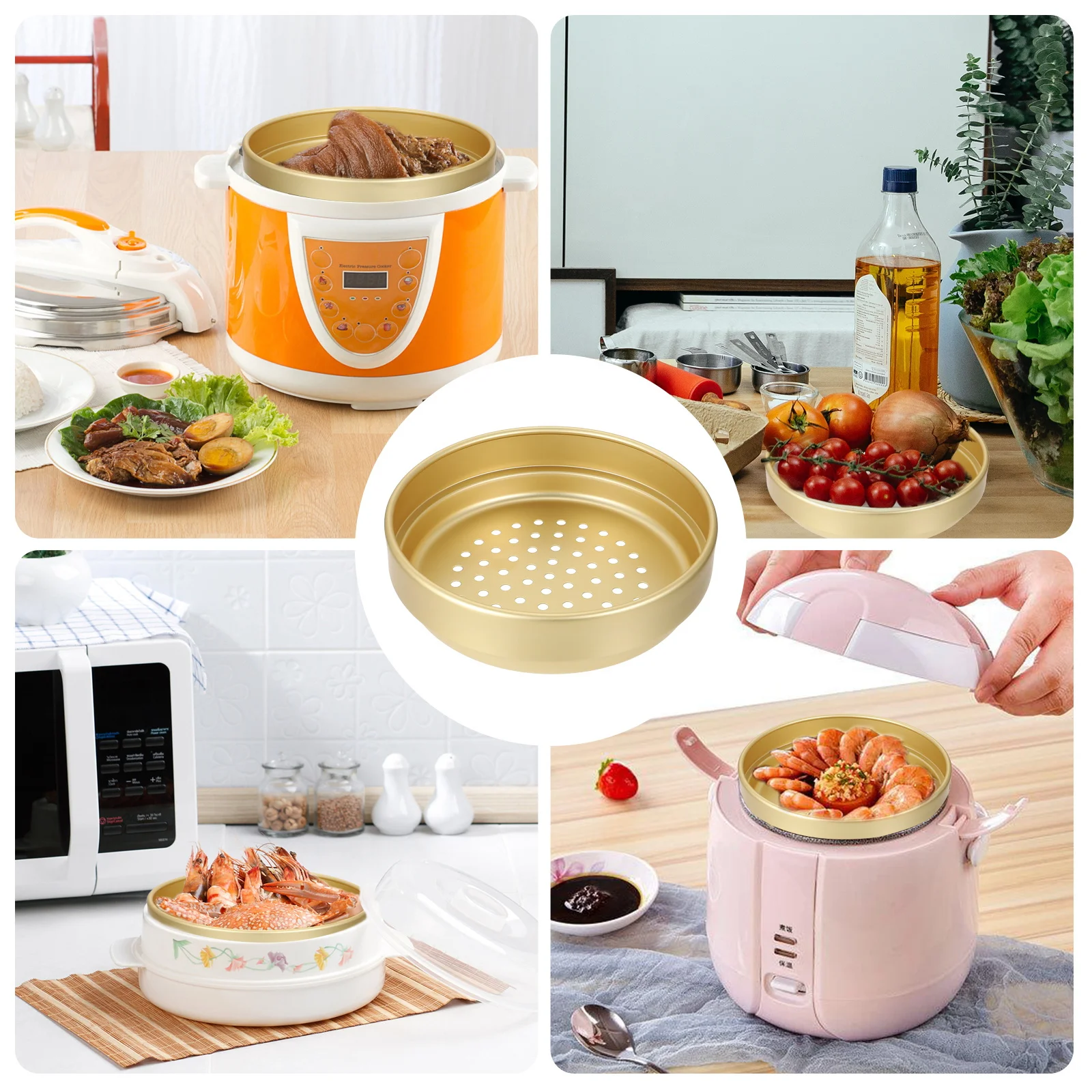 

Aluminium Alloy Steamer Basket Heavy Duty Mesh For Rice Eggs Buns Potatoes Steam Cooker Kitchen Supplies