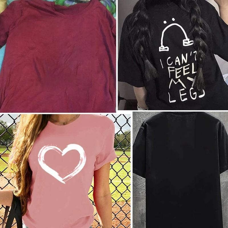 33 peças camiseta de vinil de transferência de calor branca e preta HTV ferro branco em vinil 12X10 polegadas