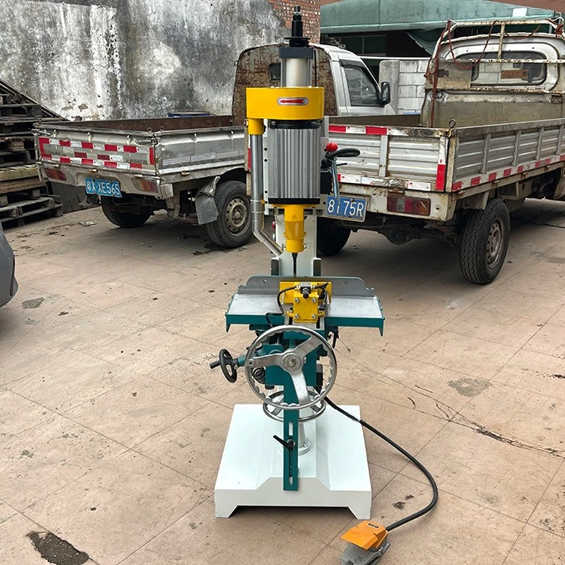 Vertical single-axis high-speed tongue and groove machine, manual drilling machine, woodworking square drill