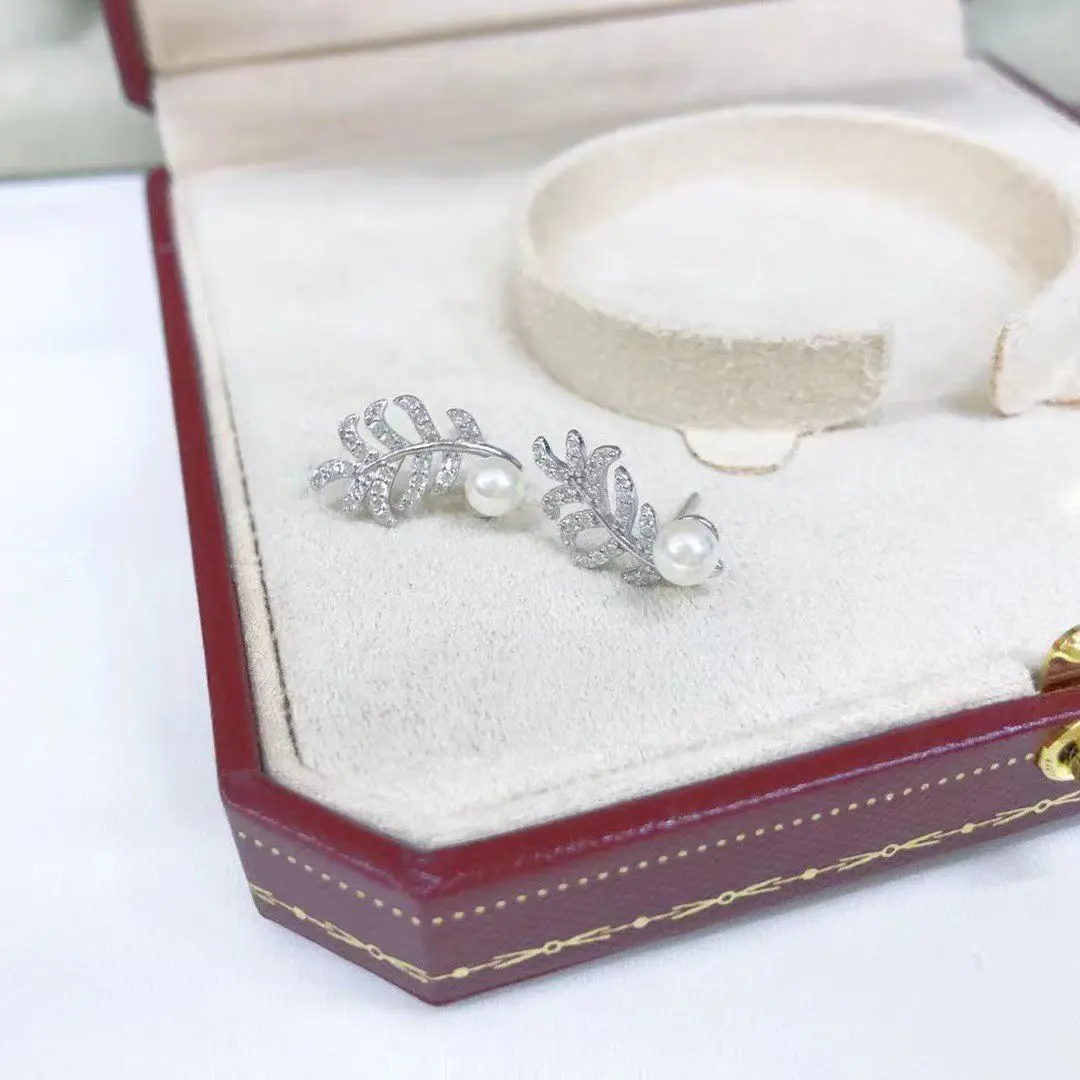 Wholesale S925 Sterling Silver Earrings Mount Findings Settings Base Mounting Parts Accessory for 4-5mm Pearls 5 pairs/lot