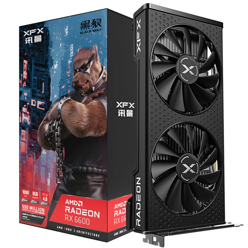 NEW XFX RADEON RX 6600 8G Mining Video Card For AMD RX6600 8GB 6000 series Desktop Graphics Cards Navi 23 GDDR6 14000MHz PC GPU
