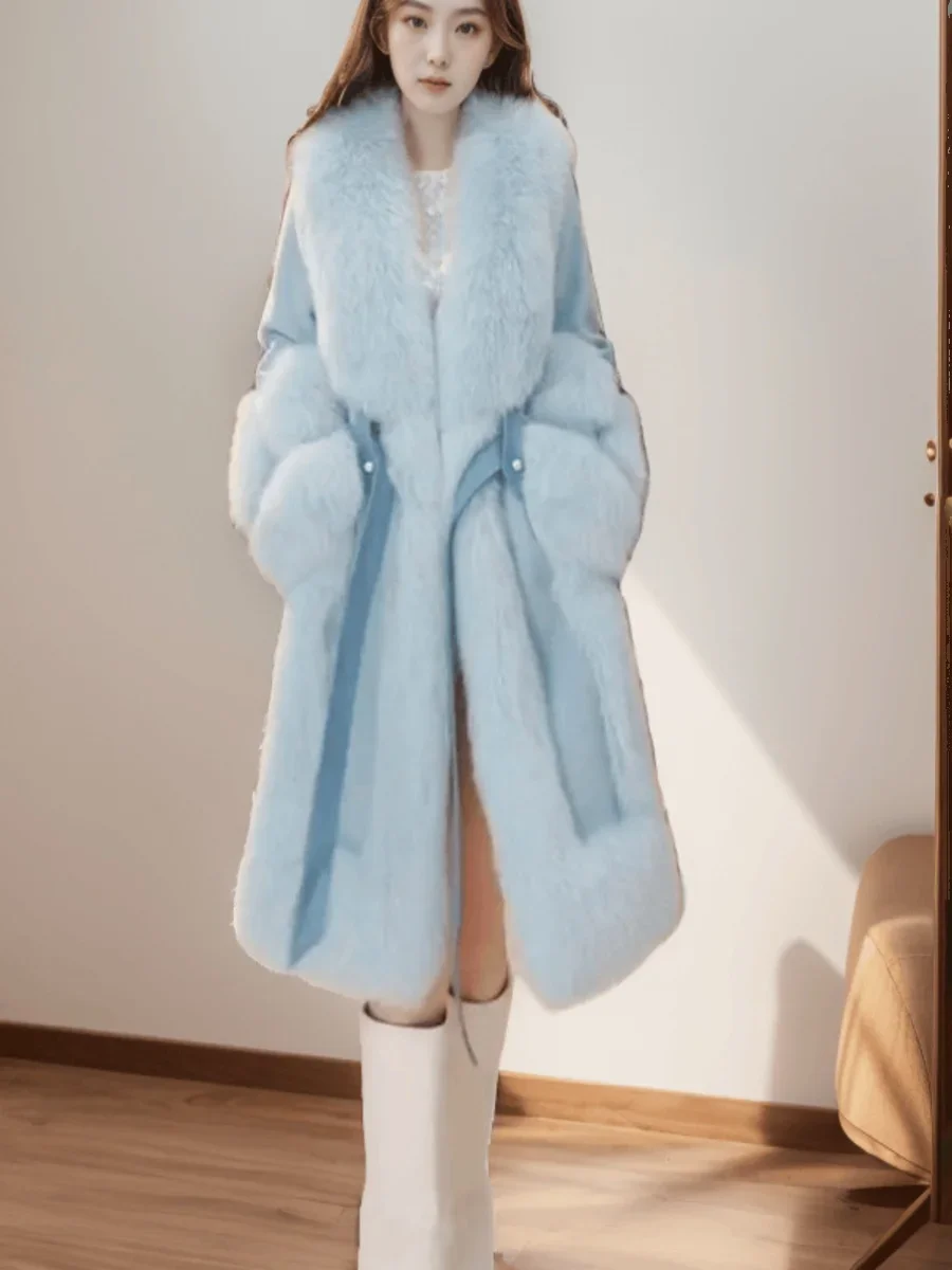 Temperament Celebrity Winter Thickened Warm Cotton Clothes Fashionable Luxury Versatile Extravagant Faux Fur Jacket Women