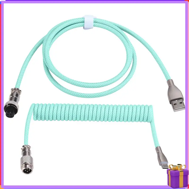 

Advanced USB C Coiled Keyboard Cable Braided Mechanical Keyboard Cable With Detachable Metal Aviator Cord 1.5M USB-C To USB-A Gr