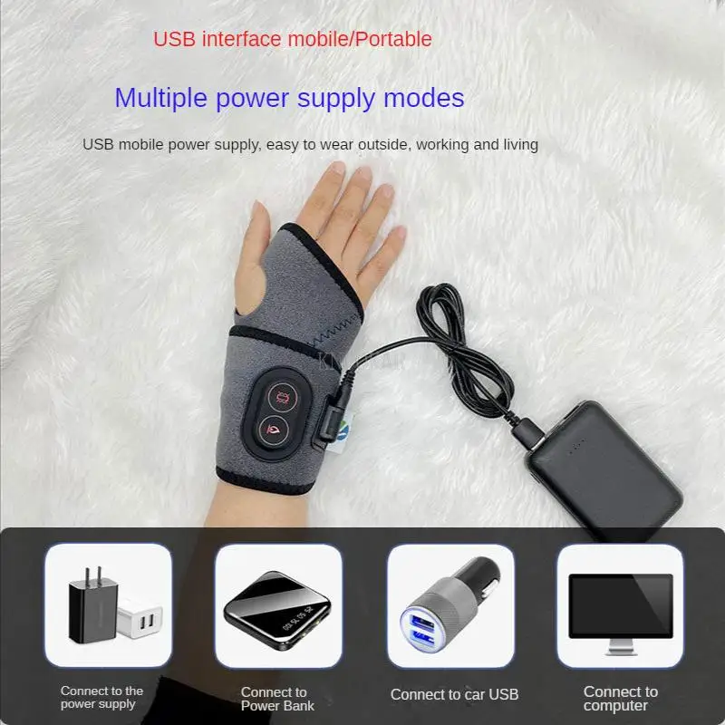 Electric Wrist Brace Sprained Wrist Tendon Sheath Warm Hand Joint Moxibustion Hot Compress Hand Massager Portable Home 1Pcs