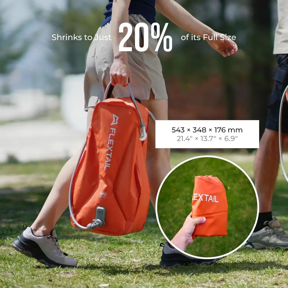 حقيبة استحمام للتخييم مع مضخة كهربائية مدمجة، دش مخيم محمول، سعة 5 جالون قابلة لإعادة الشحن، دش خارجي، مياه كبيرة #2