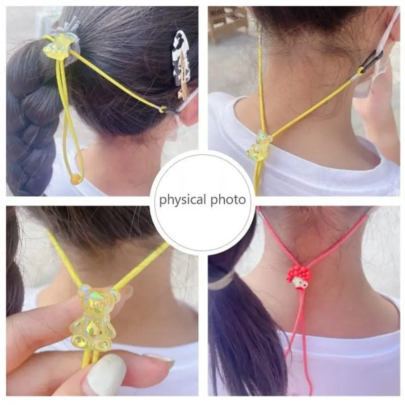 Children's Glasses Chain Colorful Cartoon Nylon Elastic Mask Chain For Child Adjustable Mask Hanging Rope Extension Mask Chain