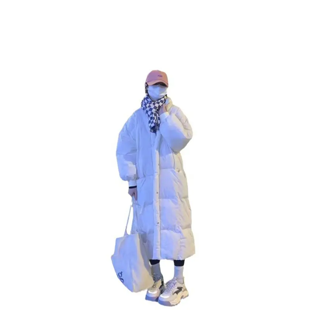 

Women's Western Style Cotton-Padded Coat Mid-Length Korean Style Loose Fit Over-The-Knee Winter Thickened Oversize Jacket