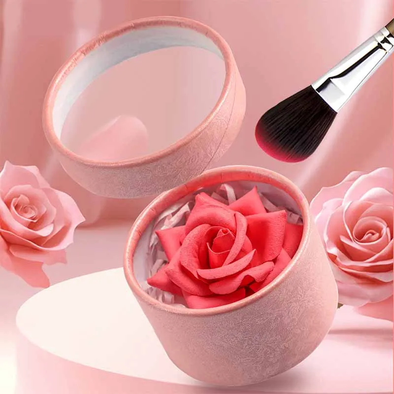 Rubor rosas, rubor de alto pigmento, diseño de pétalos de rosa 3D, duradero, colorete colorete ligero y construible, ideal para mejillas, mujeres, fiestas