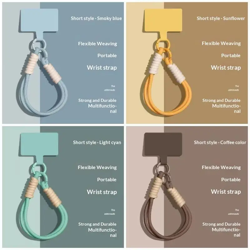 Short Mobile Phone Lanyard Woven Multifunctional Hand Rope Anti Lost Rope Convenient To Carry Wrist Rope Liquid Color Gift