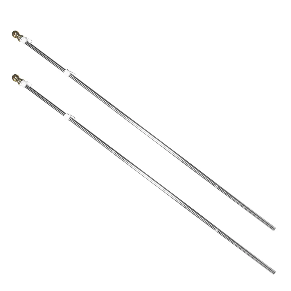 

2pcs Stainless Steel Flagpole Reusable Garden Rod Rotating Design Outdoor Flag Holder For Yard Camping Party Event Metal Flag
