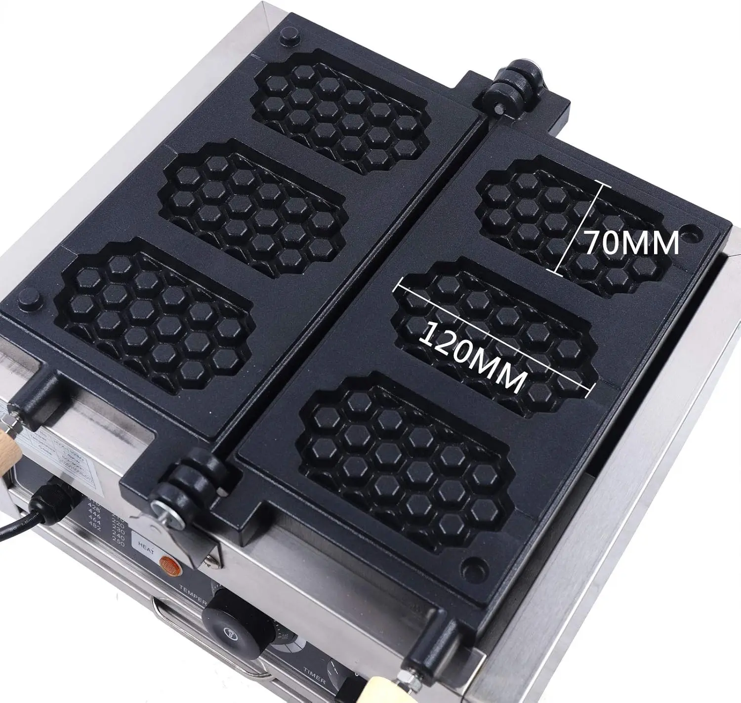 صانع الكعك آلة صنع الكعك الفطائر صانع الوافل مكاوي الوافل 12 شبكة صينية دونت صينية لصانع الإفطار، 5 سم، 110 فولت، ضياء 1.97 بوصة،