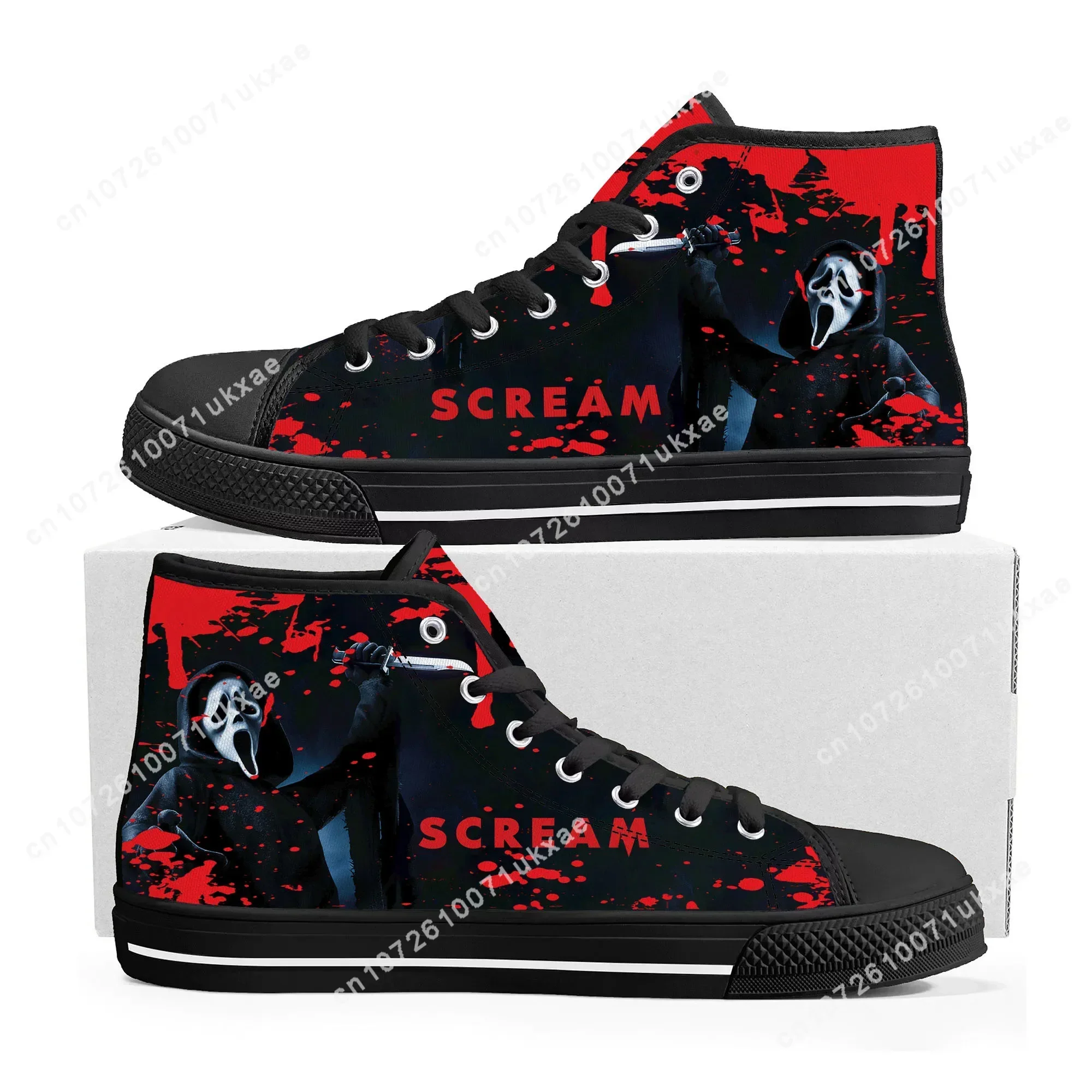 S-Screams Movie Billy Loomis Halloween High Top Sneakers Womens Teenager Canvas Sneaker Casual Custom Made Shoe Customize Shoe