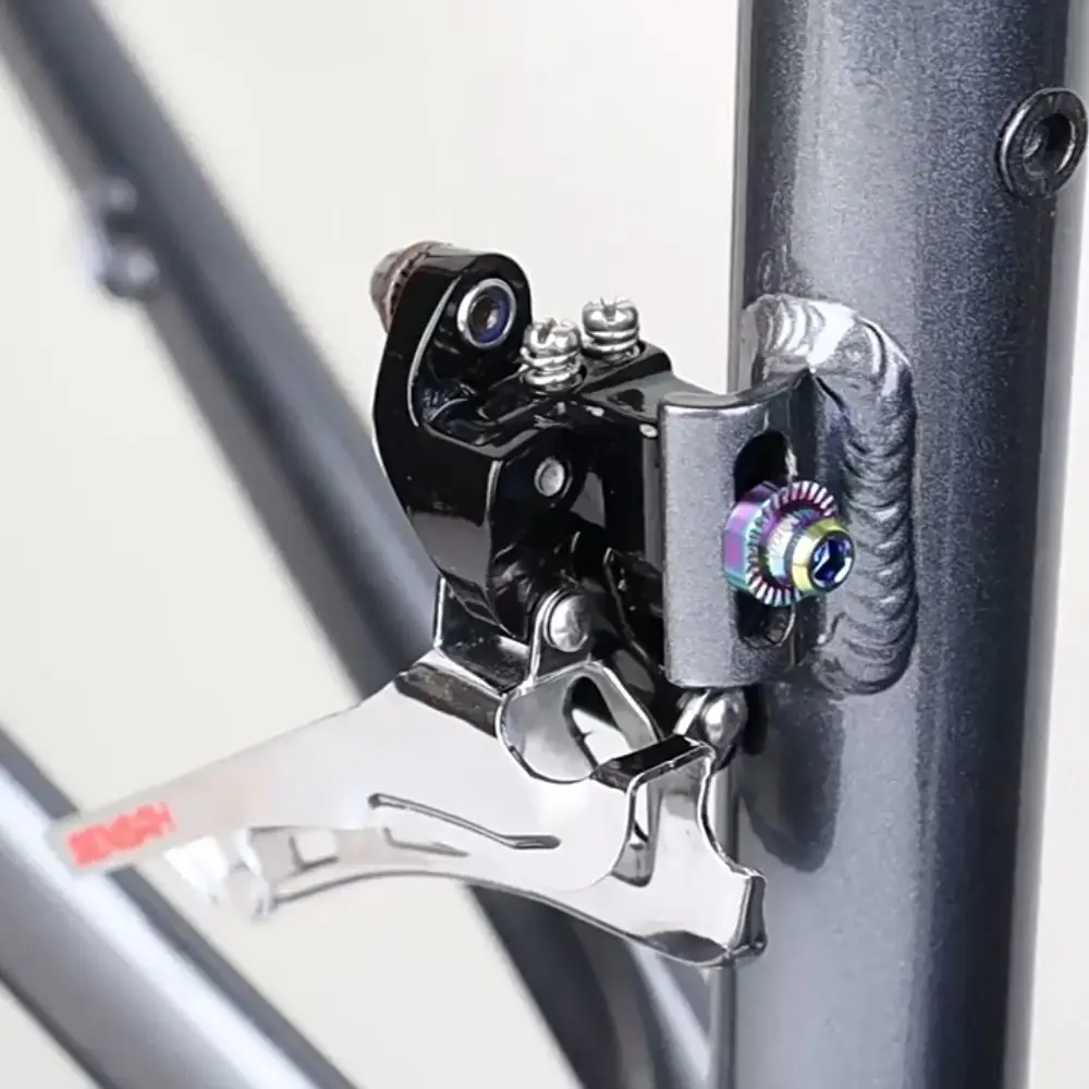 Titanium Alloy Bicycle Front Wheel Fixing Screw Arc-shaped Half Moon Washer Bike Frame Fixing Screws Colorful Ultra-light