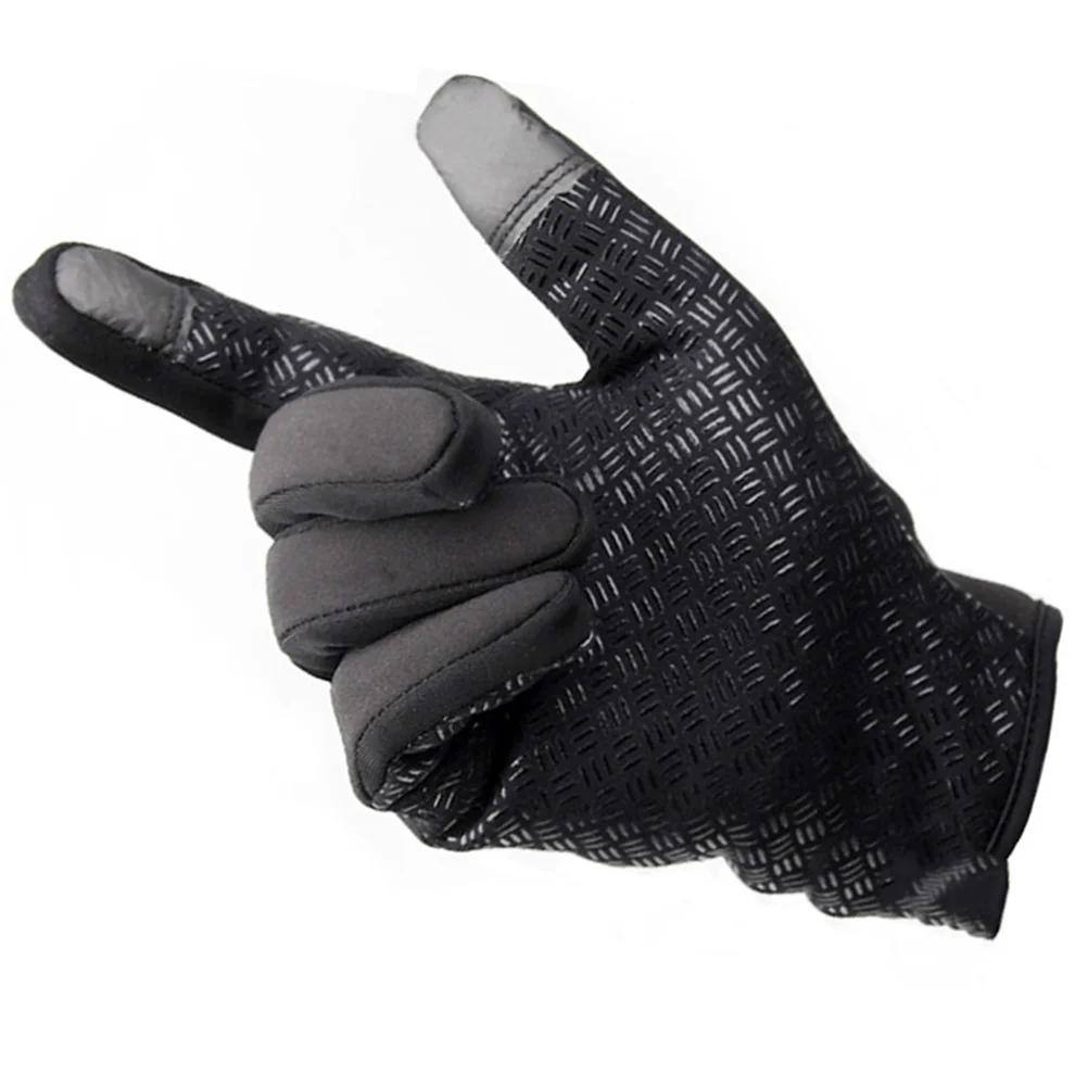 Cycling Gloves Ski Outdoor Running Fashion Full Finger Wrist Keep Warm Fleece Lined Windproof Mittens Touch Screen