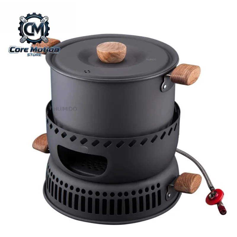 CW-C33 Portable Outdoor Cookware Camping Pot Cooking Gas Stove Burner with 2L Pot and Windshield Backpacking Hiking Travel