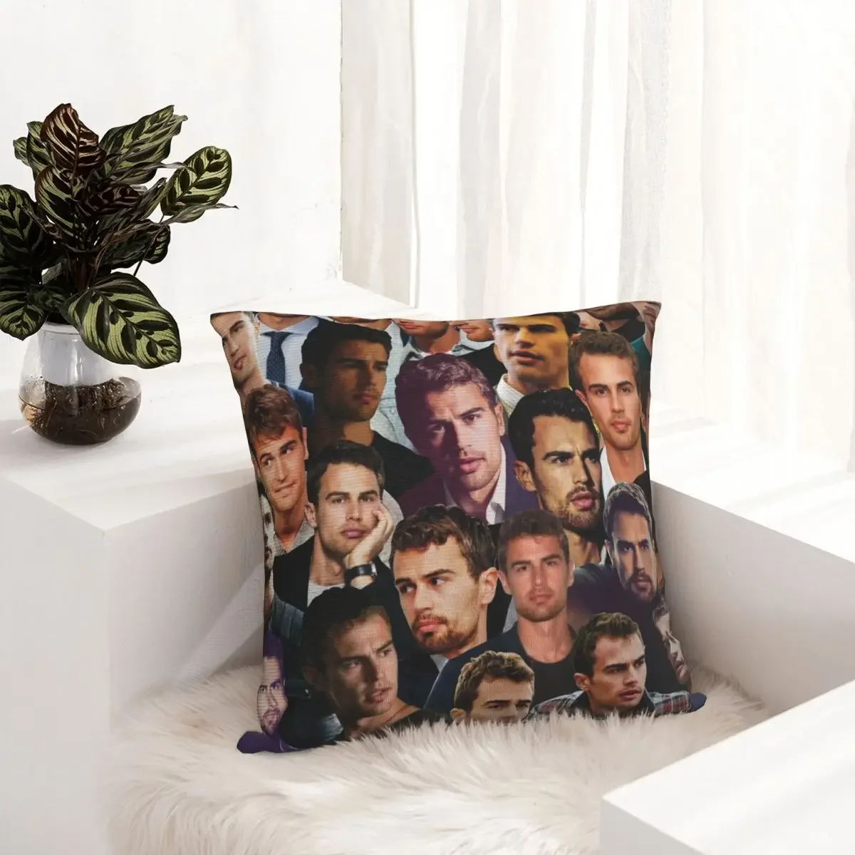 Theo James Photo Collage Throw Pillow Sofa Decorative Covers Cushion Child Luxury Pillow Case luxury throw pillow covers