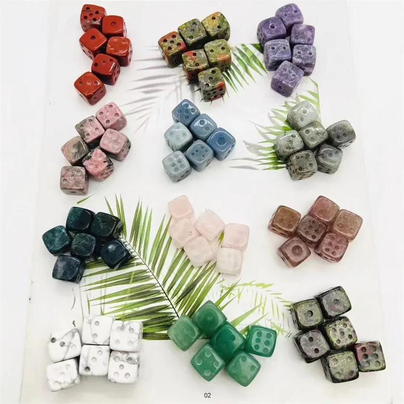 Natural Crystal Stones for Gifts, Cube Carved Crafts, Rose Quartz Dice Shaped