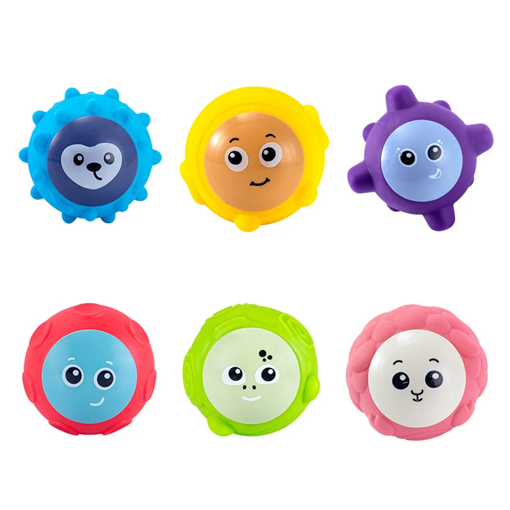 6 Pcs Baby Grasping Training Toy Soft Bouncing Puzzle Comfort Massage Sensory Visual Colorful Development Plaything Gift